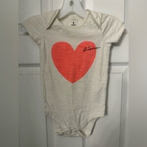 J.Crew Baby tan heart onesie